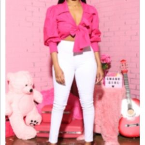 Sydney Puff Sleeve Cropped Blouse